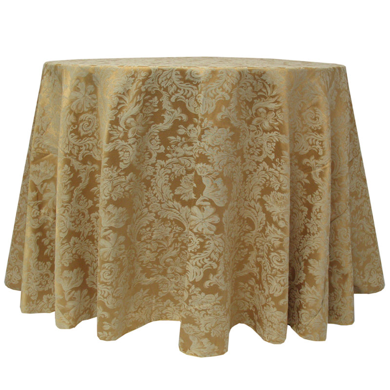 Miranda Solid Color Round Tablecloth, Dijon Gold, 70" x 52", 1