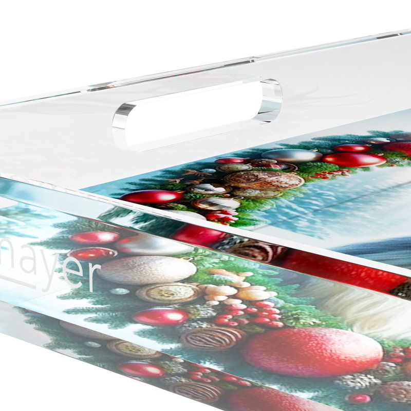 Acrylic Decorative Tray, 12" W x 12" D x 2" H