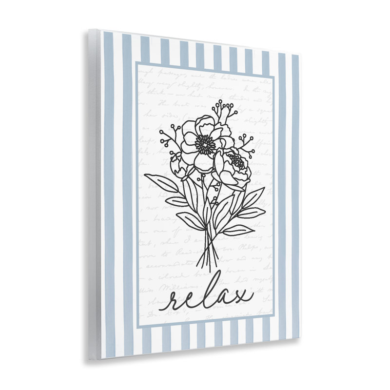 Plaque murale de fleurs de bain Relax, rayée par lettrage et doublée