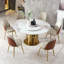Table à manger moderne, table ronde de 59 po pour la salle à manger, cuisine, coin-repas, espace compact avec plateau tournant (6 chaises)