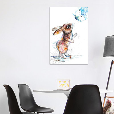 Rabbit And Cabbge White by BebesArts - Gallery-Wrapped Canvas Giclée on Canvas