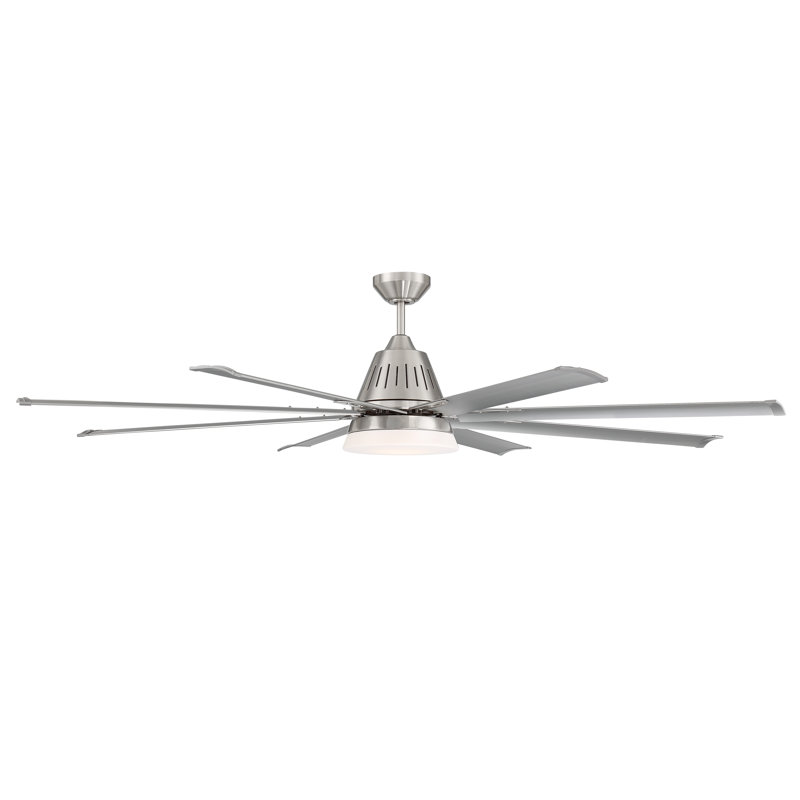 72'' Ceiling Fan with LED Lights, Brushed Polished Nickel