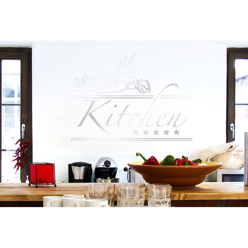 Food & Beverage Non-Wall Damaging Wall Decal, Large, Shiny Silver