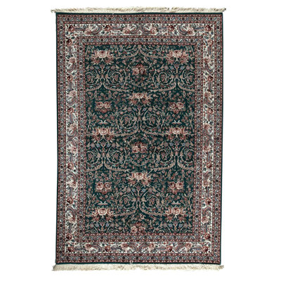 Tapis bleu / rouge / vert noué à la main de haute qualité