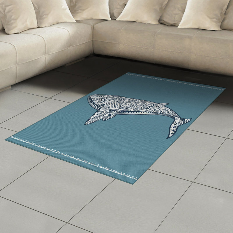 Nautical High Density Long Fiber Poly Threads Decorative Area Rug Carpet, Rectangle 4' x 5'8"