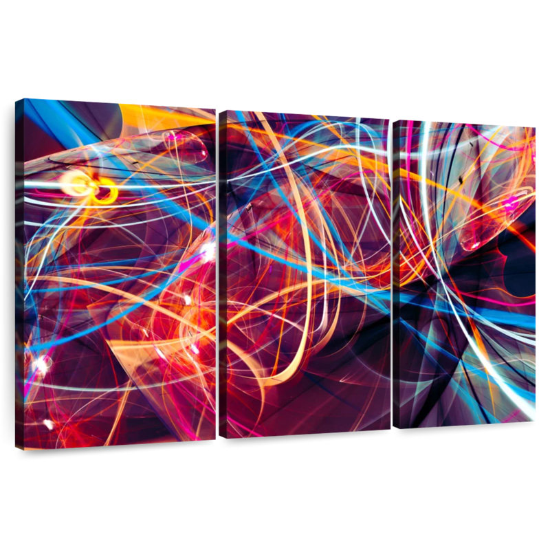 Neon Light Streams, 36" H x 57" W