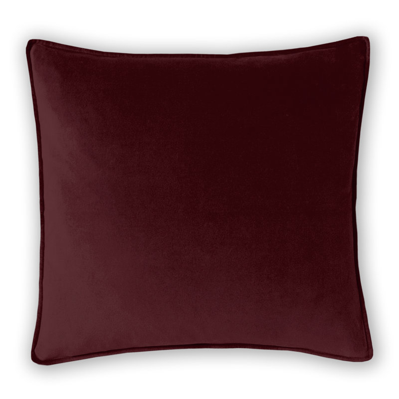 Housse et insert de coussin en velours Alla, 20 po X 20 po, Merlot