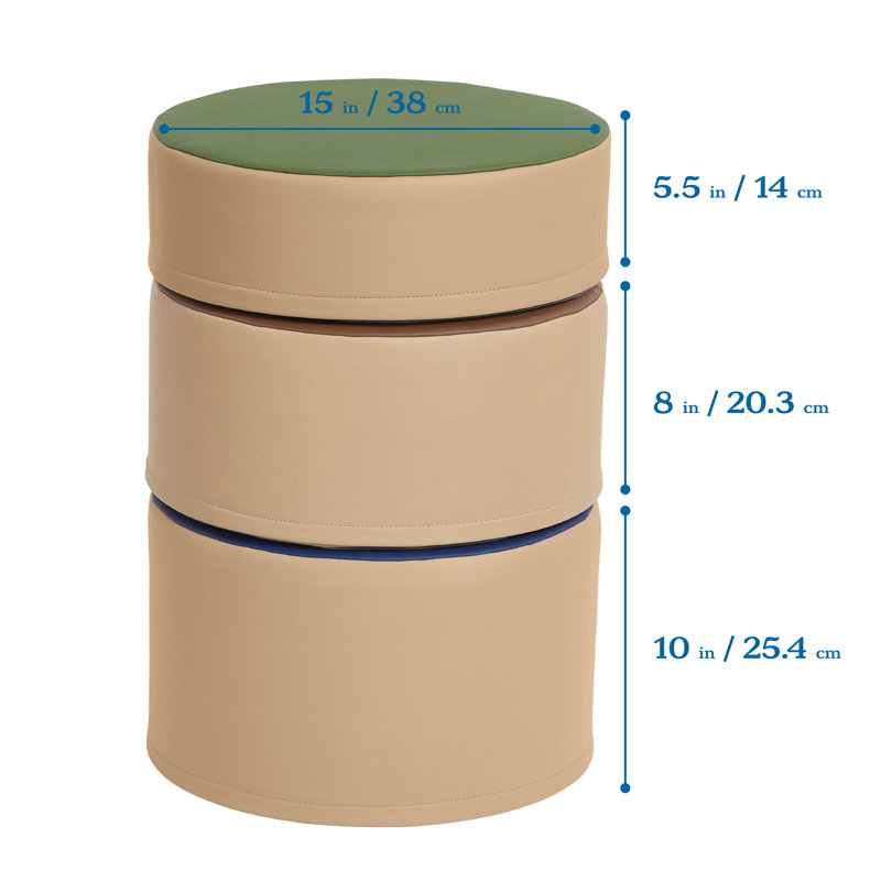 SoftZone Earthtone Foam Stump Stool Set, 3-Piece