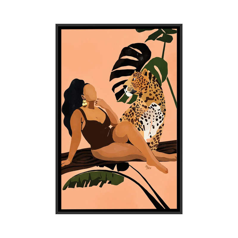 « Tika » par Brie Nicole-impression d’art graphique, Toile avec cadre noir, Pas de tapis, H 26 po x l 18 po x 1,5 po