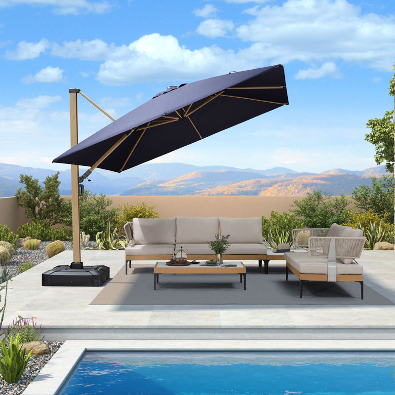 Base de parasol en porte-à-faux Latitude Run Palace MEB 10X10FT, Bleu marine