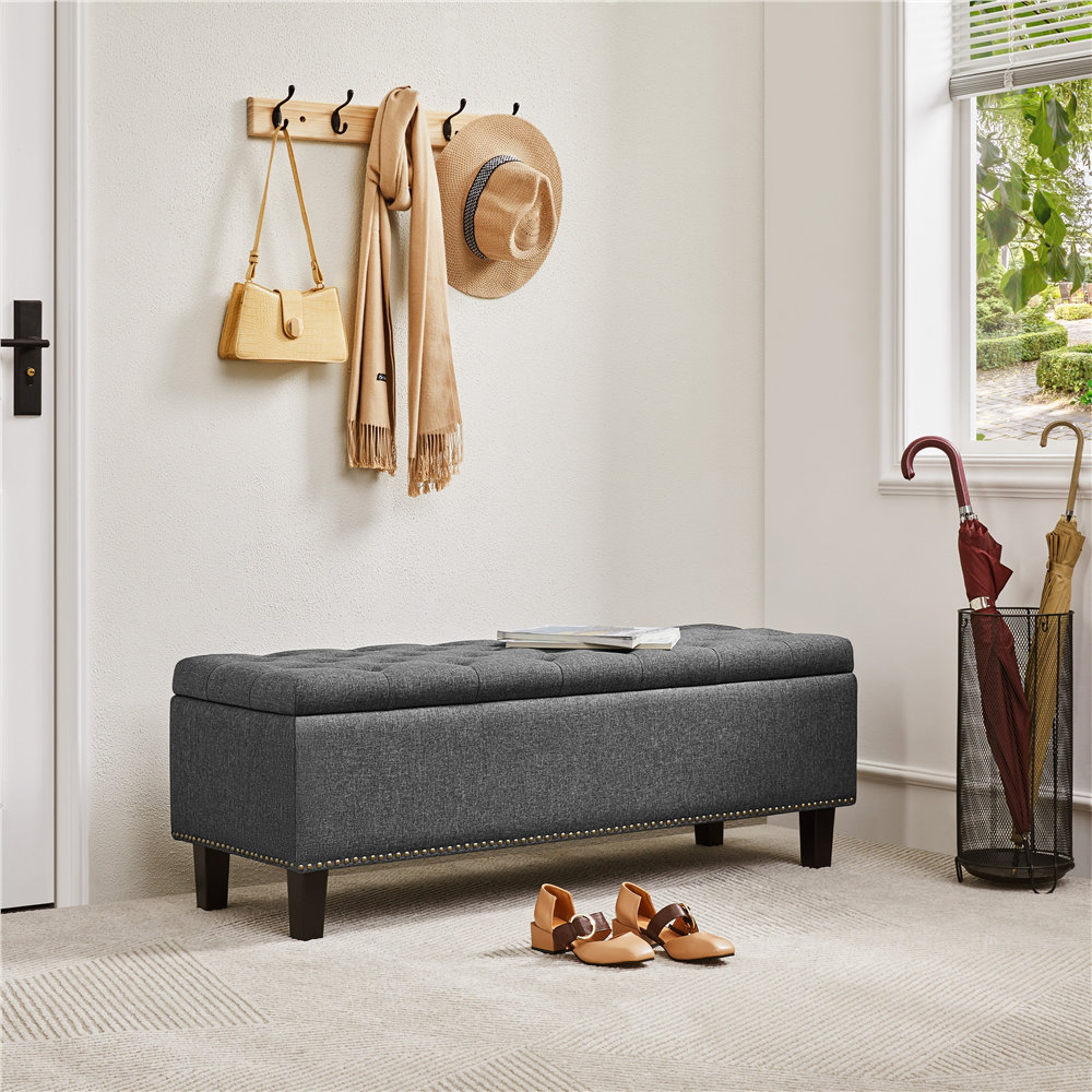 124.5Cm Wide Tufted Rectangle Storage Ottoman
