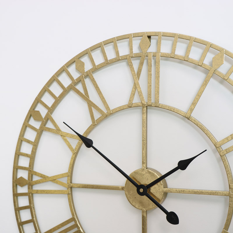 Lowman Metal Wall Clock, Gold/Black, Medium