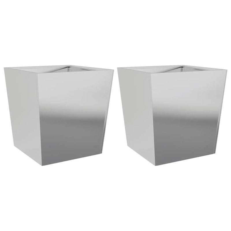 Chaely Metal Planter, 19.69" H x 19.69" W x 19.69" D, Gray, 2