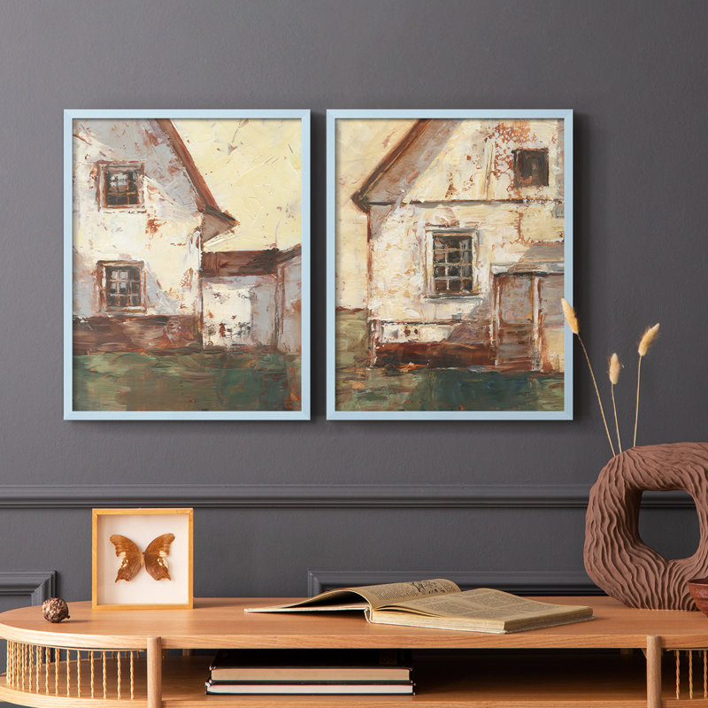 Sunlit Barn I-Premium, reproduction encadrée prête à accrocher - aucun clou requis - aucun clou requis, H 29 po x l 46 po