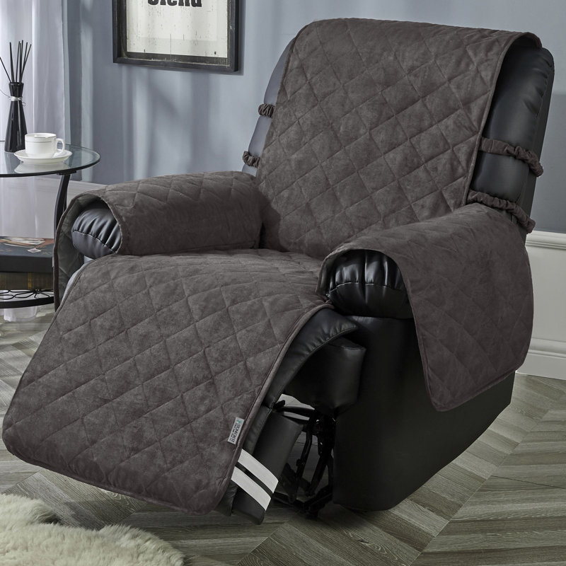 Housse imperméable en microsuède pour fauteuil inclinable à coussins carrés / rectangulaires, Graphite