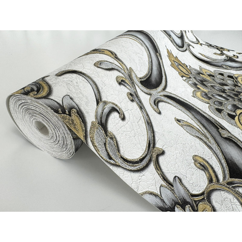 Nallely Damask, Black/Gold