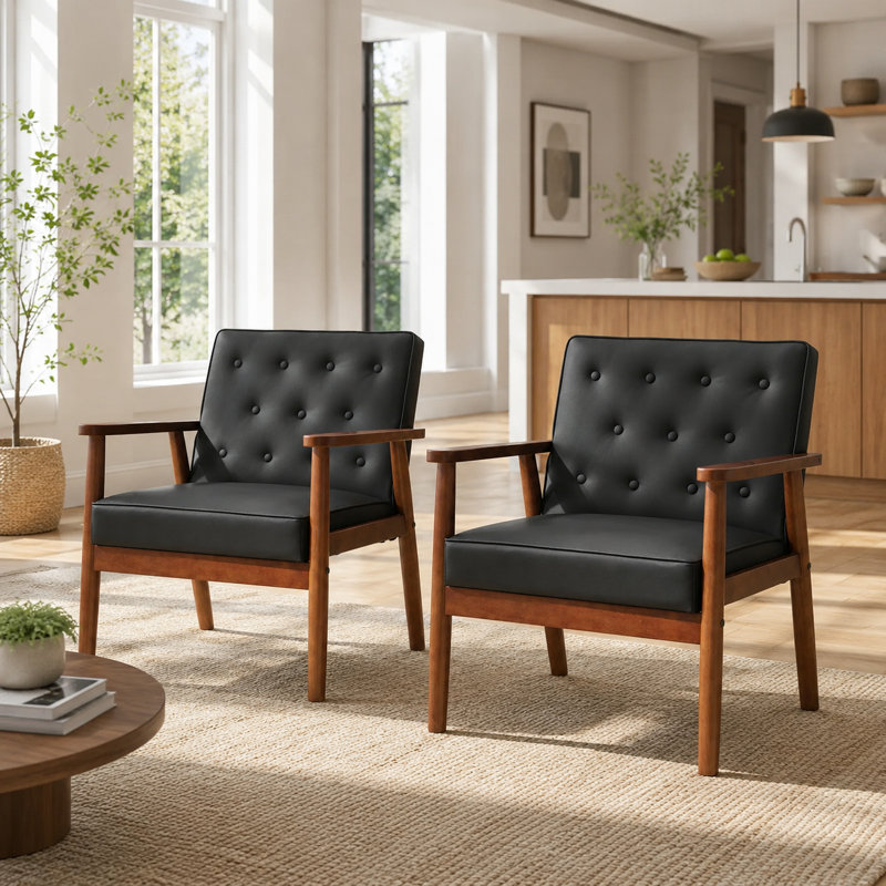 Ensemble de 2 fauteuils en simili cuir 27 po