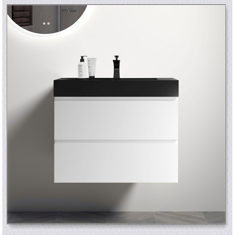 Bathroom Vanity with Sink, Large Storage Wall Mounted Floating Bathroom Vanity