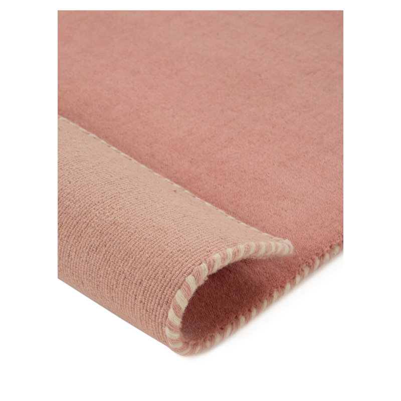 Solid Colour Wool Hand Woven Area Rug, Antique pink and pink, Rectangular 300 x 400cm