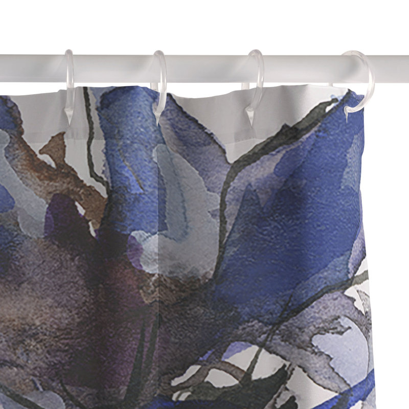 Rideau de douche Ginette Fine Art, Blanc floral 18