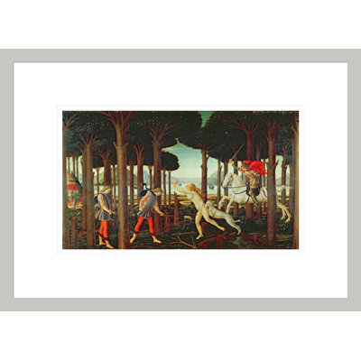 L'histoire de Nastagio degli Onesti: la vision de Nastagio de la quête fantomatique dans la forêt 1483 ou 1487 par Sandro Botticelli - Impression sur toile