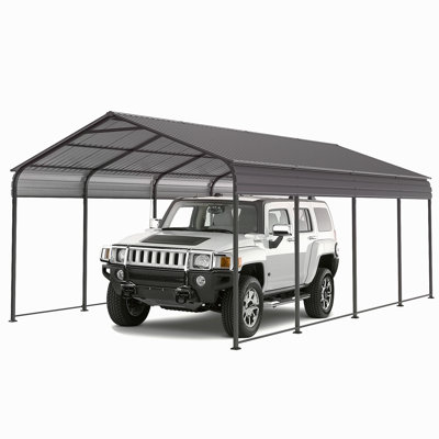 Supply Video NEW Metal Carport 12 ×20 FT Heavy Duty With Galvanized Steel Roof, Metal Garage Canopy With Galvanized Steel Roof & Frame, Car Tent Outdoor Storage Shed For Car, Boats And Truck