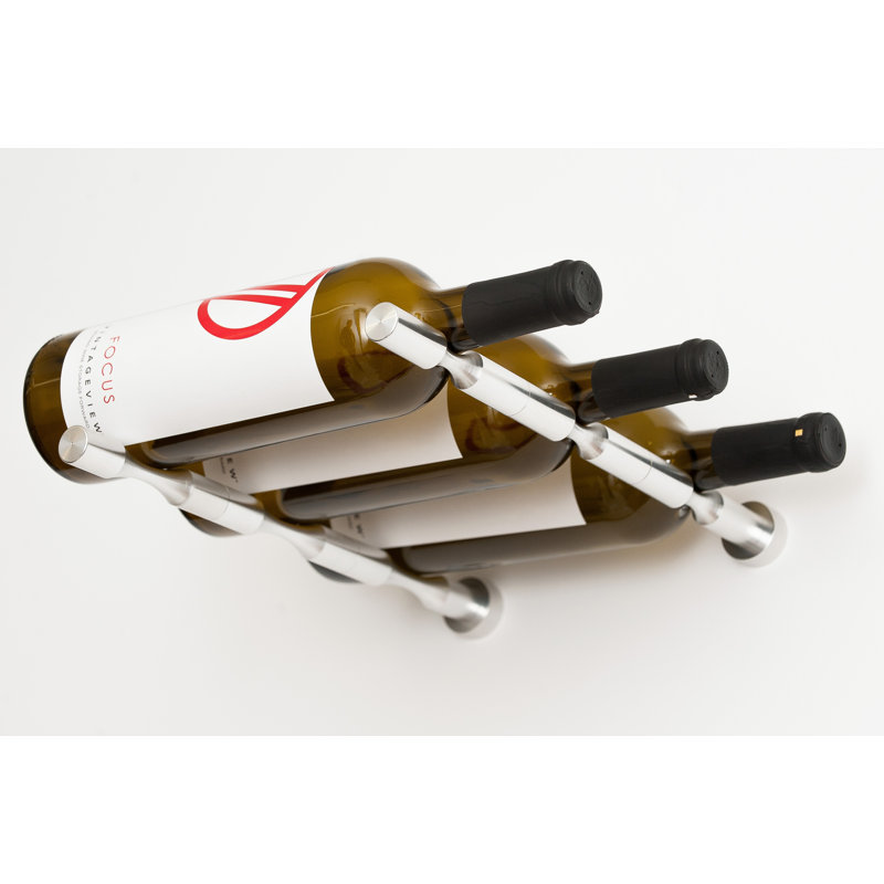 Ingalls Wall Mounted Wine Bottle Rack, Milled Aluminum