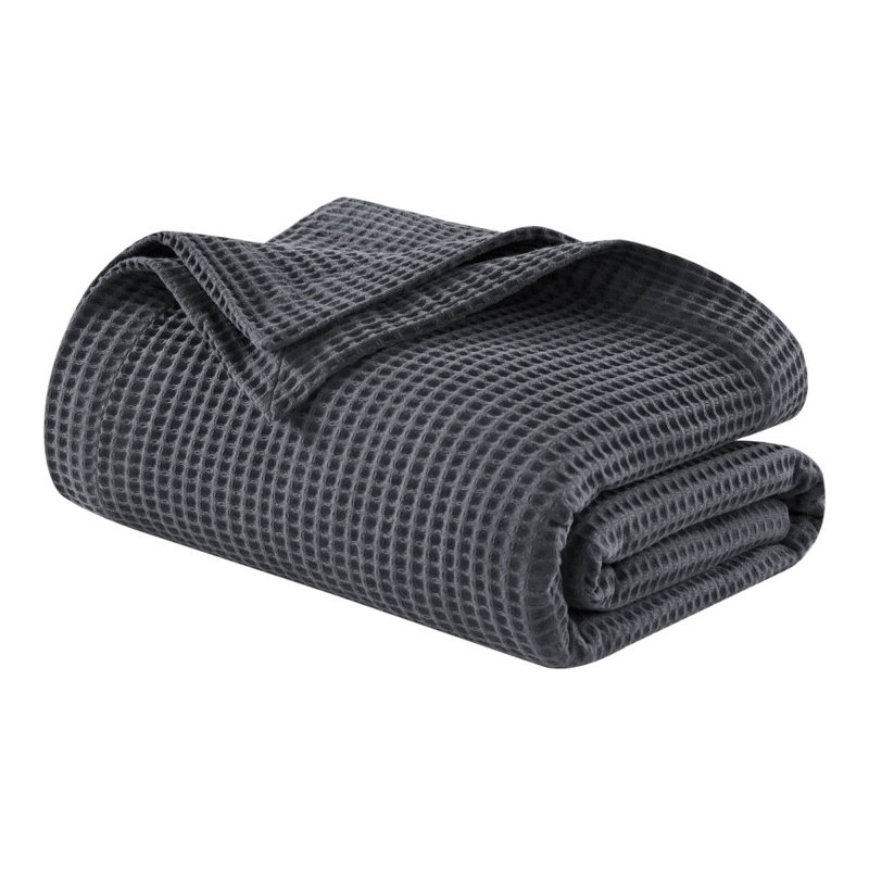 1PC Cotton Blanket, Simple, Dark Gray