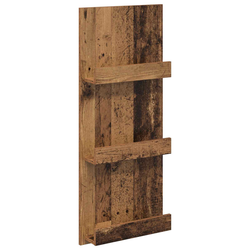 Wood Free Standing Magazine Rack, Dark Brown