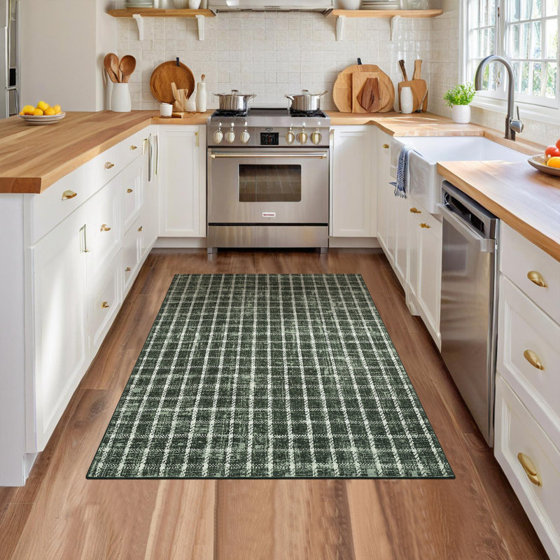 Modern Area Rug Checkered Rug Washable,Non-Slip Carpet for Living Room,Bedroom,Kitchen,Hallway mark Resistant Indoor Floor Mat