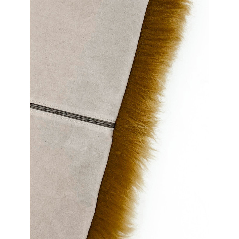 Teton Sheepskin Scatter Cushion Cover, Mustard