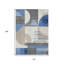 Tapis intérieur / extérieur 10 pi x 14 pi bleu gris et ivoire à motif géométrique lavable