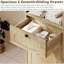 Grande armoire de rangement étroite pour salle de bain avec portes en rotin, armoire autoportante 67 po