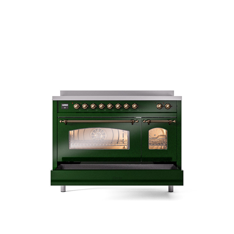 ILVE Nostalgie II 48 in Induction Range, Emerald Green/Bronze