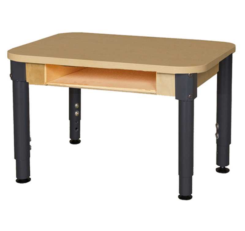Bureau ouvert à hauteur ajustable, H 18 po x l 24 po x P 18 po, Noir