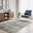 Abstract Modern Machine Washable Brown / Gray / Orange Indoor Area Rug with Non-Slip Backing-743079440