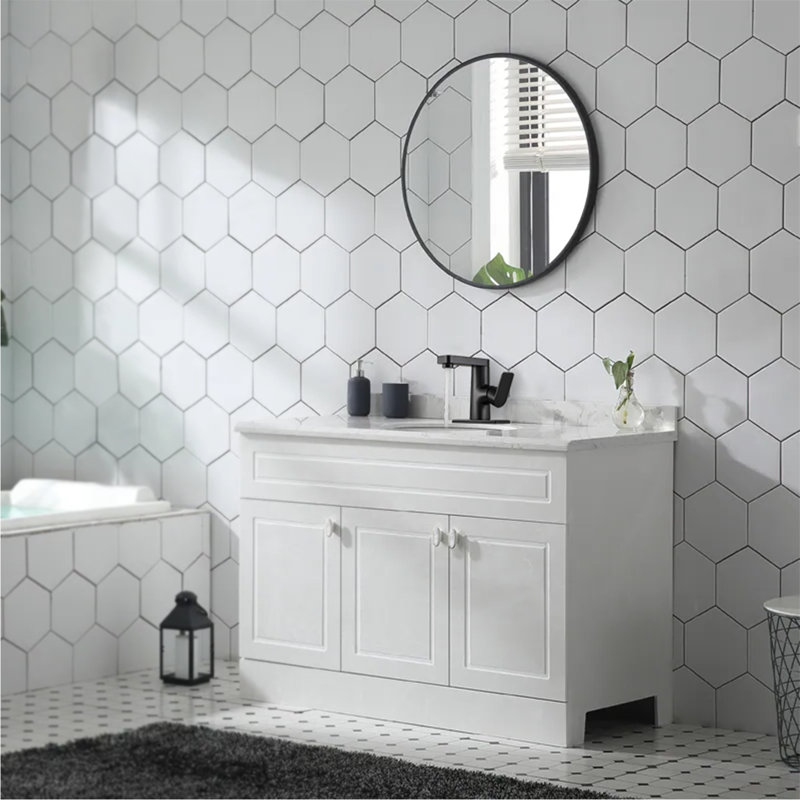 Robinet de lavabo de salle de bain monocorps et monocommande avec plaque de pont, Noir mat