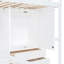 Lit superposé simple avec tiroirs, garde-robe, tablettes de rangement et lit hydraulique, blanc