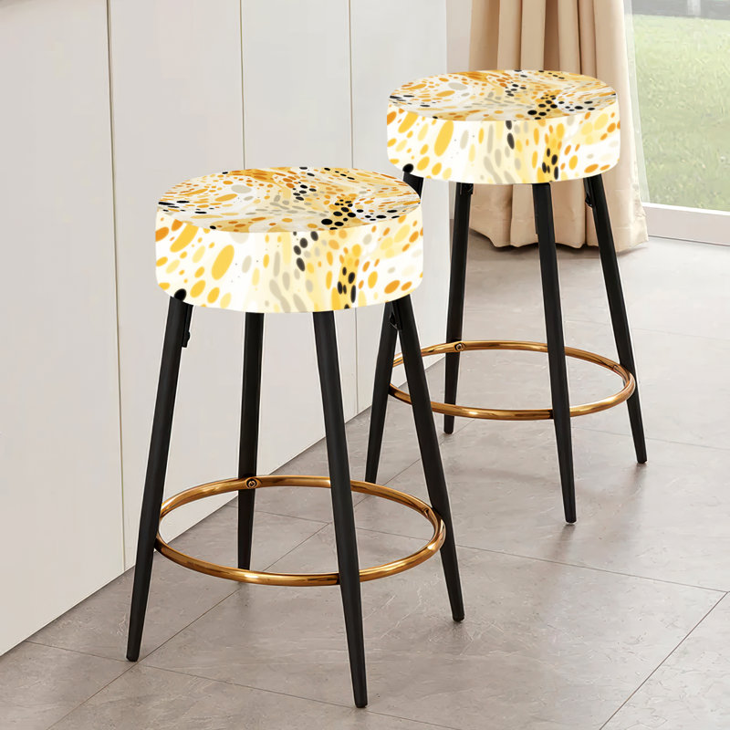 Desert Mirage - Sahara jaune - ensemble de 2 tabourets de bar abstraits