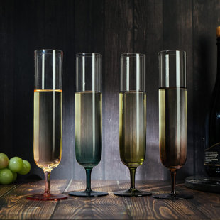 Viski VISKI CACTUS CRYSTAL STEMLESS FLUTES FOR CHAMPAGNE & BUBBLES