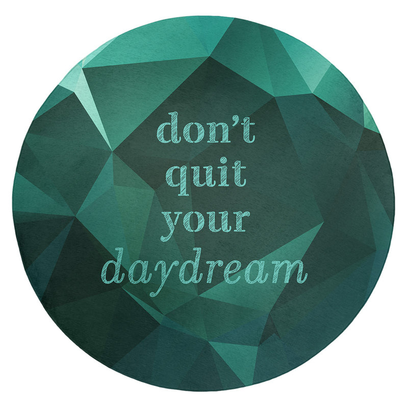 Quotes Chenille Indoor Rug, Round 5'