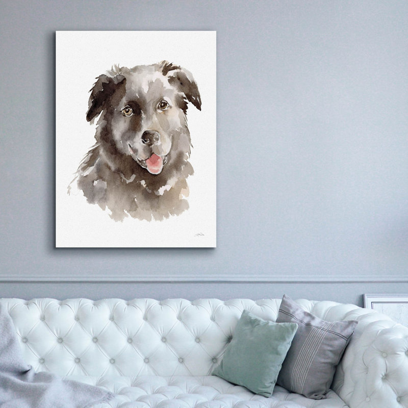 Art mural sur toile Winston Porter «Dog Portrait 1» par Katrina Pete, H 54 po x l 40 po x P 1,5 po