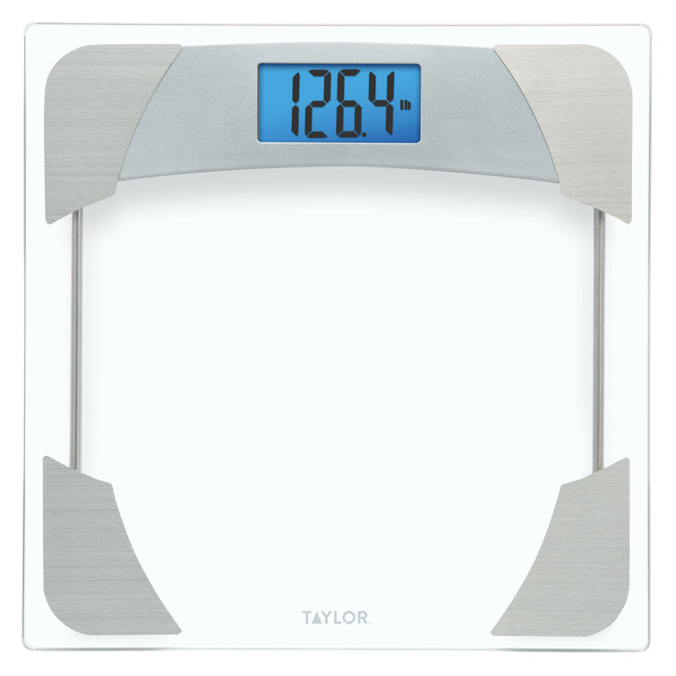 Taylor Digital Glass Bathroom Scale Stainless Steel Accents