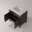 Meuble-lavabo simple 30 po X P 22 po D, avec plateau en quartz blanc-379188070