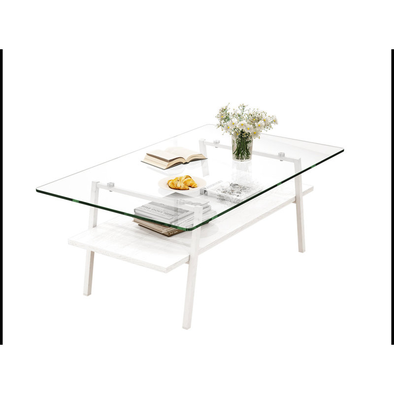  Table basse Shalia , Transparent, Blanc