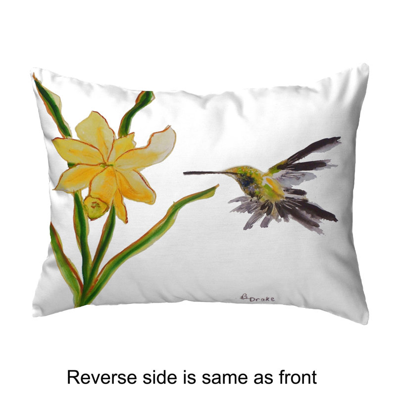 Hummingbird Outdoor Rectangular Pillow Cover & Insert