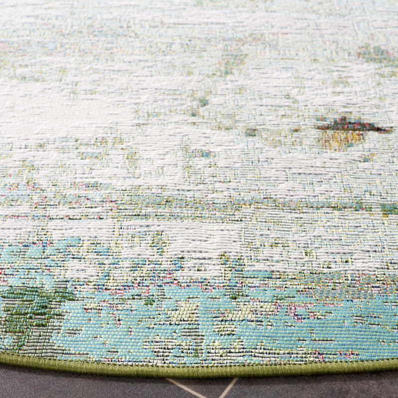 Harigan 500 Performance Abstract Indoor/Outdoor Area Rug, Round 6'6"