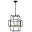 Suspension industrielle à 4 lanternes - noir mat et or, luminaire suspendu à hauteur réglable pour le salon, plafond en métal doré de bureau, couloir de style rétro, vestibule, bureau, conférence-1726020016