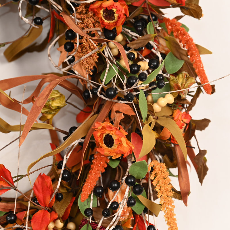 Guirlande de 24 po avec porte de coquelicots de blé