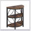 Table de bout de style demi-lune 23,62 po à 3 niveaux avec tablettes de rangement, peu encombrante et élégante pour le salon, la chambre à coucher et le vestibule
